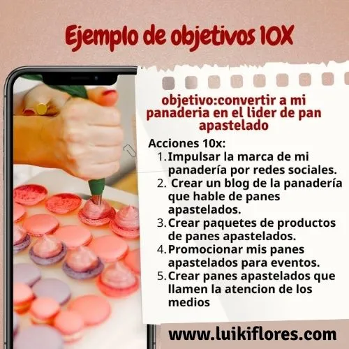 Ejemplos de objetivos 10x para una panaderia 